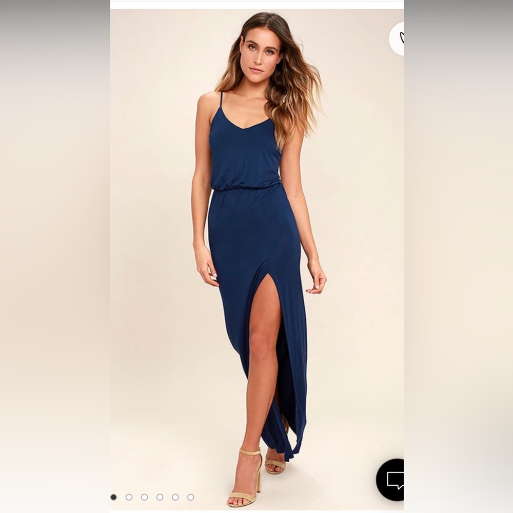 Lulus Navy Blue Maxi Dress SM